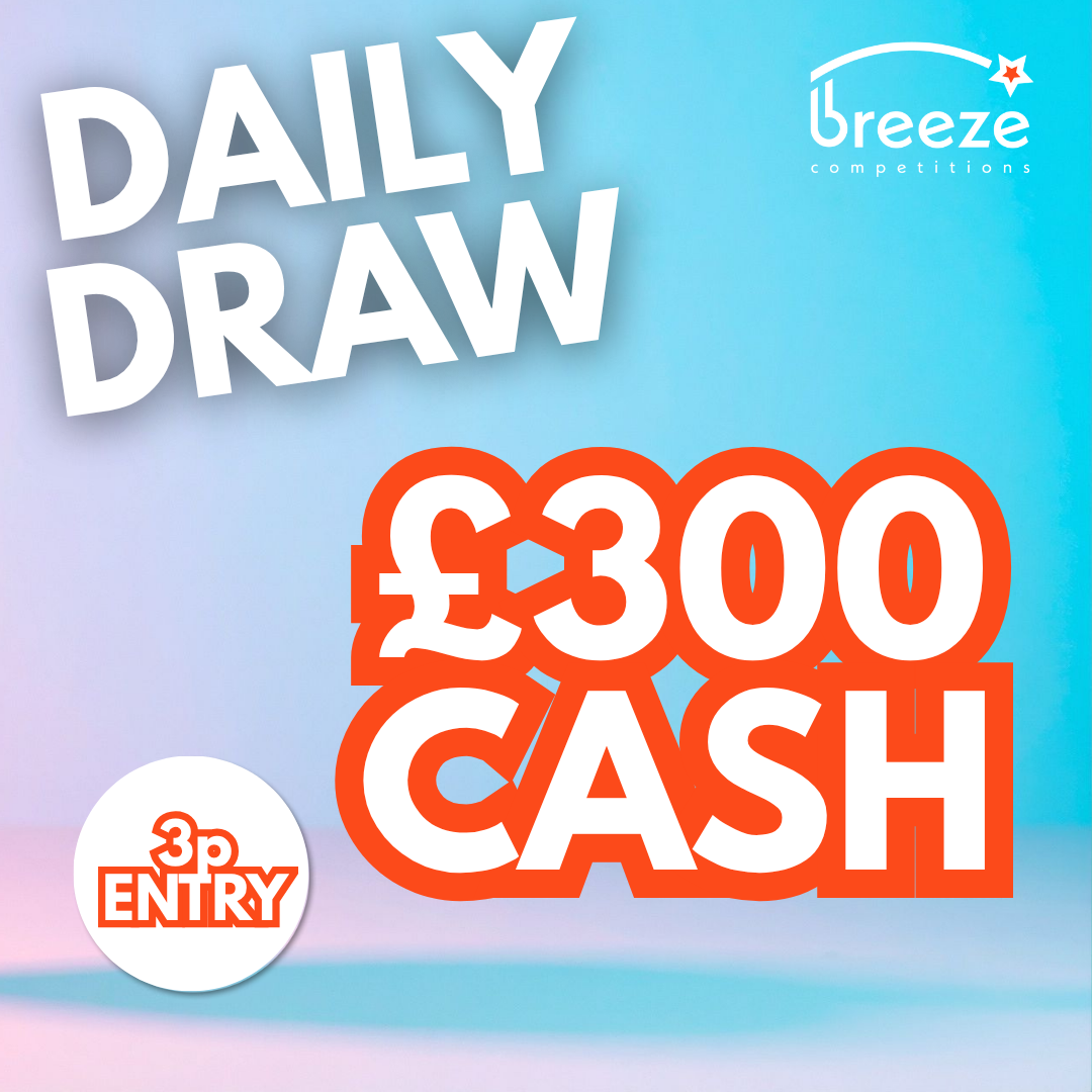 DAILY AUTO DRAW – £300 Cash for 3P!